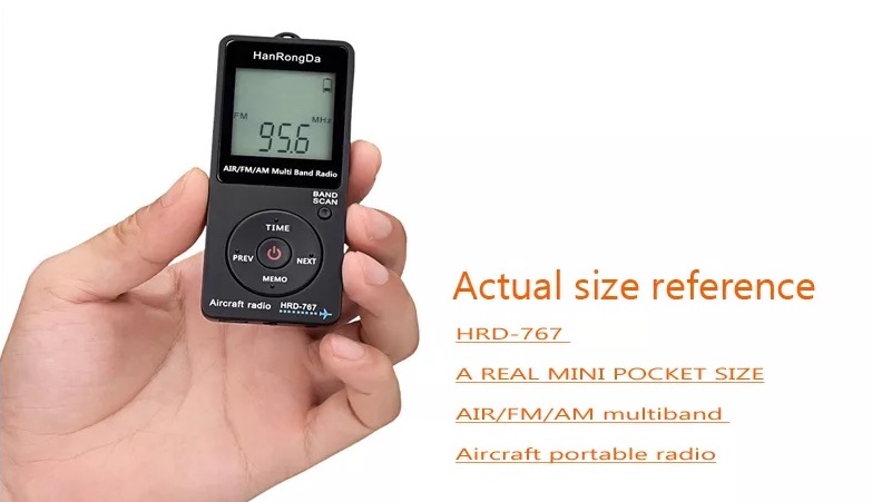 Nouveau HRD-767 Mini Pocket Radio Avion Bande Récepteur Portable Radios  Écran LCD Bouton De Verrouillage